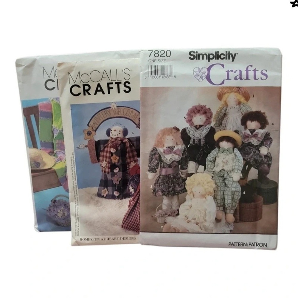 Vintage Craft Sewing Patterns Lot of 3 Simplicity 7820 McCalls P374 M4337